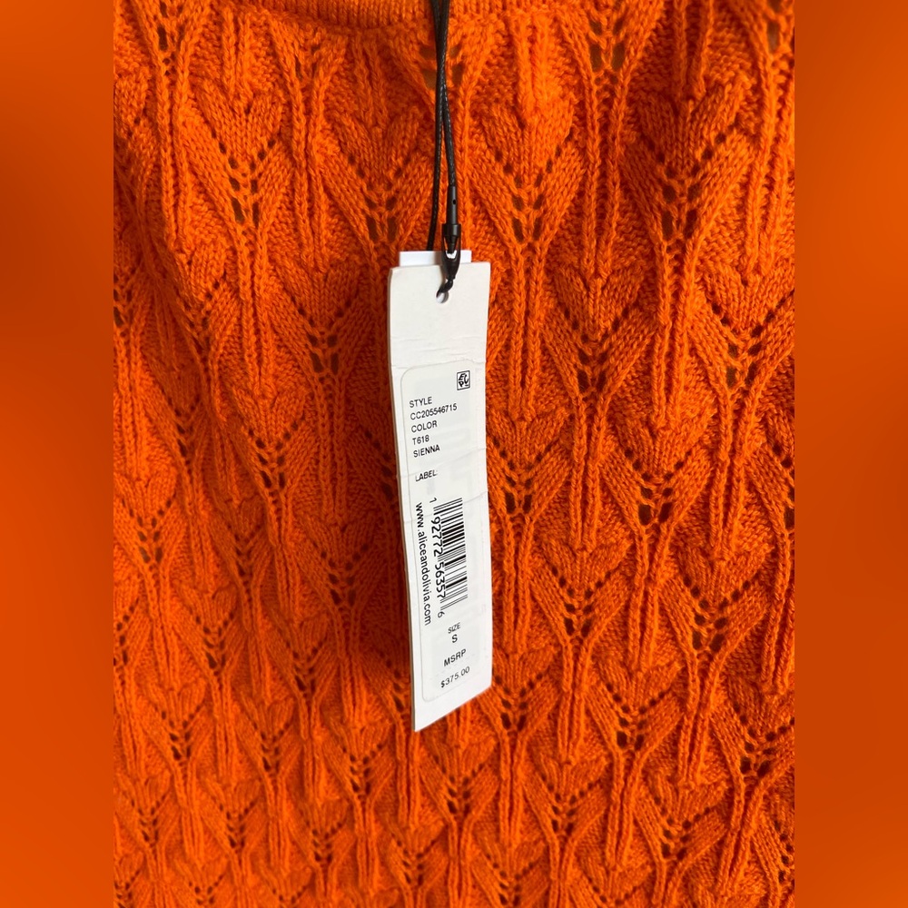 Alice + Olivia Jone Halter Neck Fitted Midi Dress in Sienna Size S - Picture 6 of 8